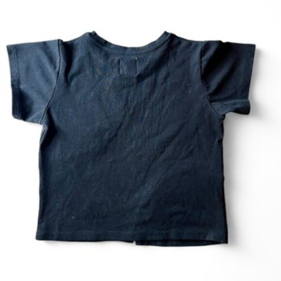 Rare With Jean Black Short Sleeve Hook-and-Eye Crop Top Small Y2K Streetwear - Picture 3 of 11